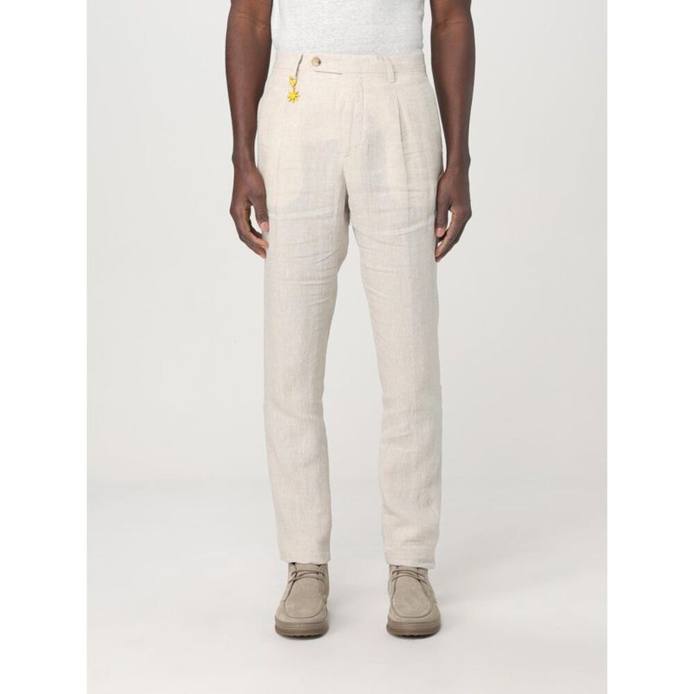 Manuel Ritz Pants Men Yellow Cream